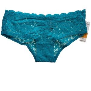 NWT Sam Edelman Sheer Peacock Blue Turquoise Lace Hipster Panties New With Tags